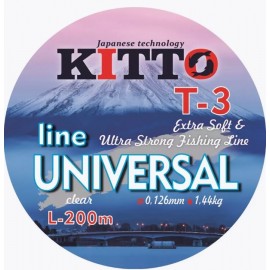 Леска KITTO  Линия Universal,цвет прозрачный,100 м,диаметр 0,126 мм