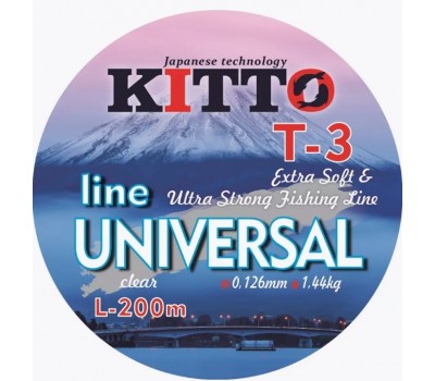 Леска KITTO  Линия Universal,цвет прозрачный,100 м,диаметр 0,126 мм