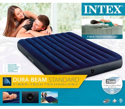 Матрас кемпинговый флок 152x203x25 см (64759) INTEX