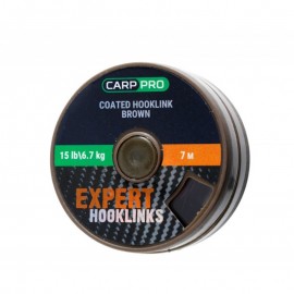 Поводочный материал в оплётке Carp Pro 15lb 7м коричневый
