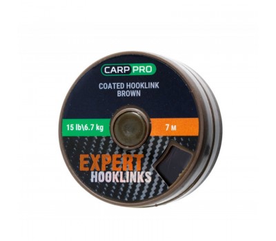 Поводочный материал в оплётке Carp Pro 15lb 7м коричневый