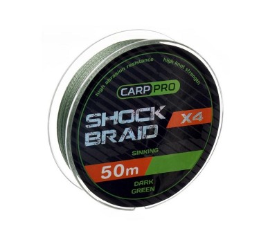 Шок-лидер Carp Pro Shock Braid PE X4 0.16мм 50м Dark Green