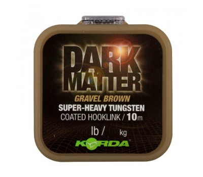 Поводковый материал KORDA Dark Matter Tungsten Coated Braid Gravel Brown 25lb 10м