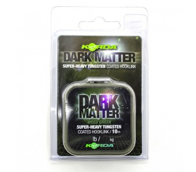 Поводковый материал KORDA Dark Matter Tungsten Coated Braid Weed Green 25lb 10м