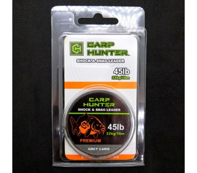 Тонущий шок лидер CarpHunter PREMIUM 45lb (22кг) 10м (grey camo)