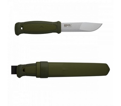 Нож Morakniv Kansbol, нержавеющая сталь, прорезиненная ручка, цвет зеленый+ножны