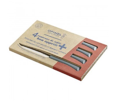 Набор столовых ножей Opinel, полимерная ручка, нерж, сталь, кор. антрацит. 001907