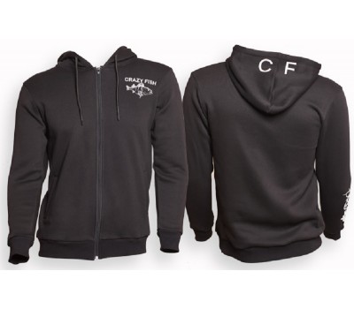 Худи флисовый CRAZY FISH cotton black - L