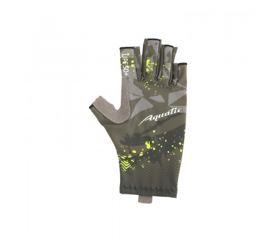 Перчатки для рыбалки летние Aquatic UPF50+ (цвет: camo dark, размер L/XL)