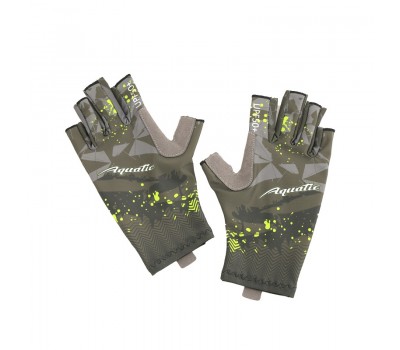 Перчатки для рыбалки летние Aquatic UPF50+ (цвет: camo dark, размер S/M)