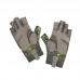 Перчатки для рыбалки летние Aquatic UPF50+ (цвет: camo dark, размер S/M)