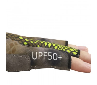 Перчатки для рыбалки летние Aquatic UPF50+ (цвет: carp camo, размер L/XL)