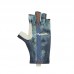 Перчатки для рыбалки летние Aquatic UPF50+ (цвет: pike camo blue, размер L/XL)