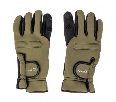 Перчатки рыбацкие CATCHER неопрен., цв.хаки р.XL (HS-HY-D14-XL) Helios
