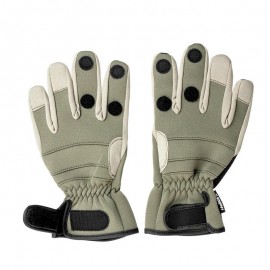 Перчатки рыбацкие FISHER неопрен. на липучке, цв.хаки р.XL (HS-HY-D13-XL) Helios