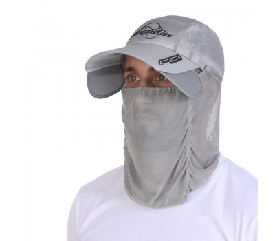 Кепка c боковыми отражателями и антимоскитным бафом Aquatic КА-17СС (цвет: светло-серый; UPF50+)