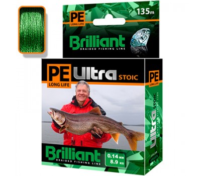Плетеный шнур PE Ultra Brilliant Stoic Ultra Green 135 m 0.14 mm