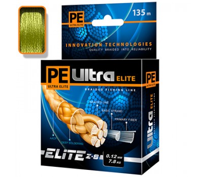 Плетеный шнур PE ULTRA ELITE Z-8 0,12mm 135m