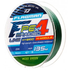 Шнур Flagman PE Hybrid F4 135m MossGreen 0,10mm. 4,6кг/10lb