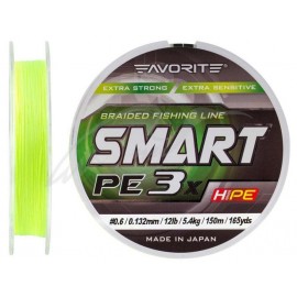 Шнур Favorite Smart PE 3x 150м (fl.yellow) #0.6/0.132mm 1...