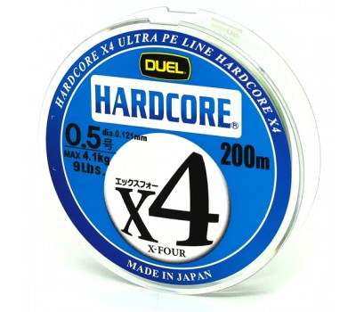 Шнур Duel Hardcore X4 200m 3.2kg Multicolor #0.5