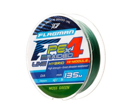 Шнур Flagman PE Hybrid F4 MossGreen 135м 0.08мм