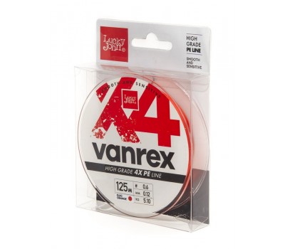 Леска плет. Lucky John Vanrex х4 BRAID Fluo Orange 125/012