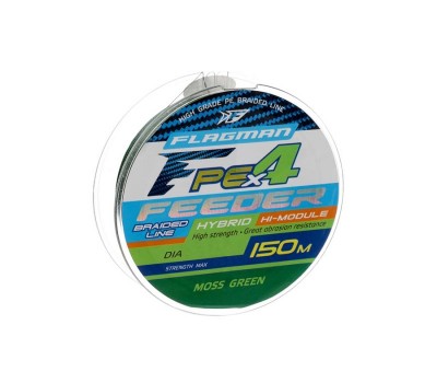 FLAGMAN Шнур PE Hybrid F4 Feeder 150м Moss Green 0,19мм 10,5кг