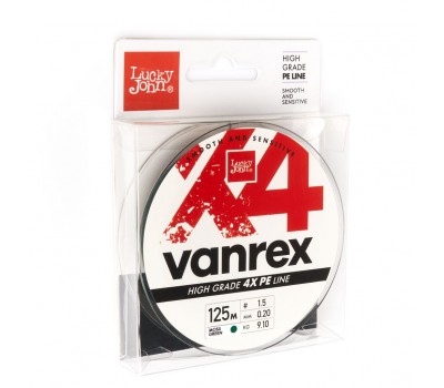Леска плет. Lucky John Vanrex х4 BRAID Moss Green 125/020