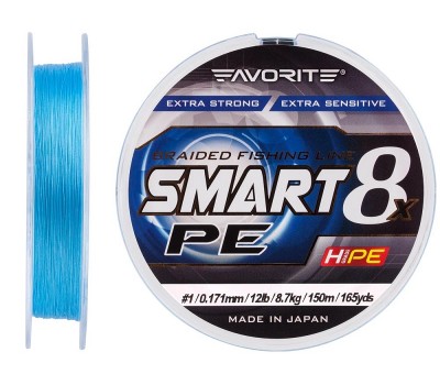 Шнур Favorite Smart PE 8x 150м (sky blue) #1/0.171mm 12lb/8.7kg