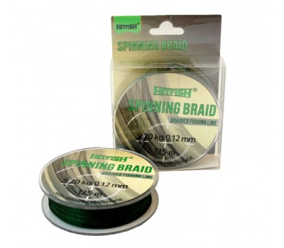 Шнур HITFISH SPINNING BRAID 4X 125 m (dark green) 0.20mm/11,05 kg