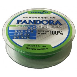 Плетеный шнур Hanzo Pandora Premium X8 1.2 (150м) 0,19мм 11.9кг Flash Green