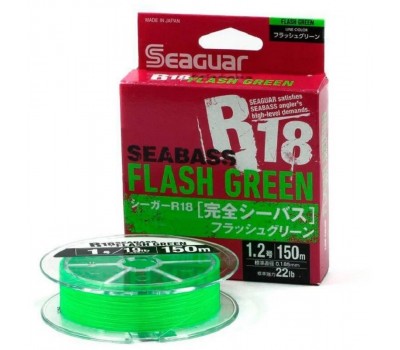 Плетеный шнур Seaguar R-18 Kanzen Seabass Flash Green X8 0.6 150м