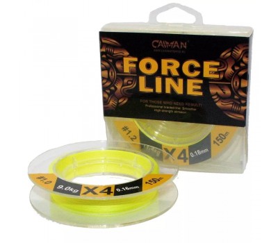 Шнур Caiman Force Line 150м 0,16мм #1.0 жёлтый 185512