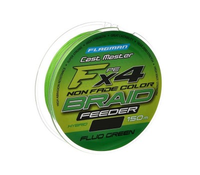 FLAGMAN Шнур Cast Master Feeder Braid F4 150м Fluo Green 0,16мм 9,4кг 21lb