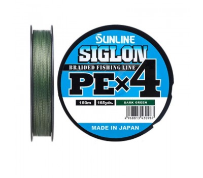 Шнур Sunlline SIGLON PE X4 (dark green) 150 m #3.0 (50 lb, 22.0kg)