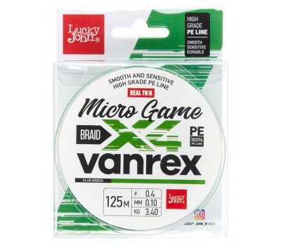 Леска плет. LJ Vanrex MICRO GAME х4 BRAID Fluo Green 125/010