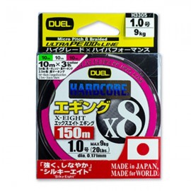 Шнур Duel PE Hardcore X8 Eging 150m 3Color №0.6 (0.132mm) 5.8kg