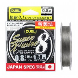 Шнур Duel PE SUPER X-WIRE 8 150m Silver №1.0 (0.17mm) 9.0kg