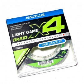 Шнур Nautilus X4 Light game Braid Chartreus 2.2кг 0,3PE 150м