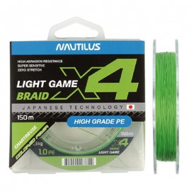 Шнур Nautilus X4 Light game Braid Chartreus 3.6кг 0,4PE 150м