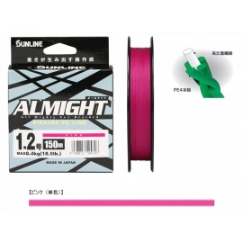 Шнур плетенный SUNLINE ALMIGHT 150m Pink #0.4 7.2lb 545681