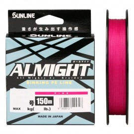 Шнур плетенный SUNLINE ALMIGHT 150m Pink #0.6 11lb 545698