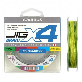 Шнур Nautilus X4 Jig Braid Multicolour d-0.16мм 10.8кг 1,5PE 150м