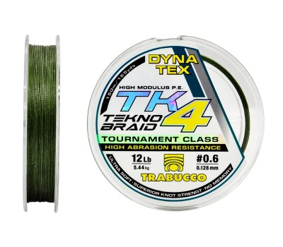 Плетеный шнур Trabucco TK4 Tekno Braid #0.6/12lb 150m Moss Green