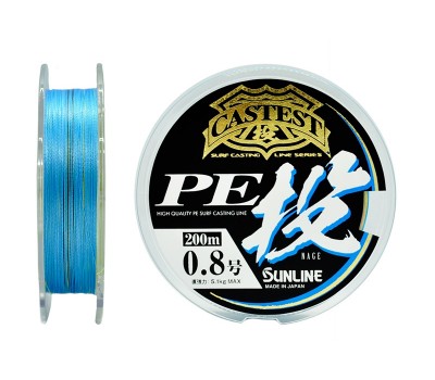 Плетёный шнур Sunline CASTEST PE NAGE HG #0.8/11lb 200m Multi Color