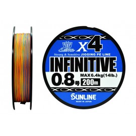 Плетёный шнур Sunline INFINITIVE x4 #0.8/14lb 200m Multi Color