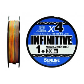 Плетёный шнур Sunline INFINITIVE x4 #1.0/18lb 200m Multi Color