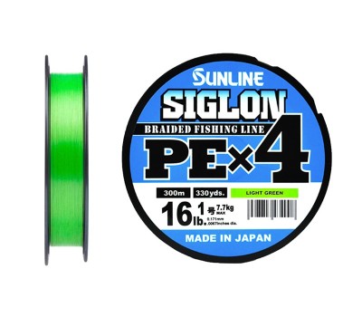 Плетёный шнур Sunline SIGLON PEx4 #1.0/16lb 300m Light Green