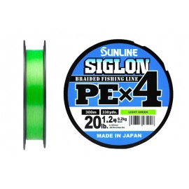 Плетёный шнур Sunline SIGLON PEx4 #1.2/20lb 300m Light Green